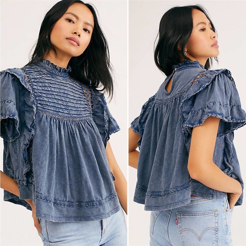 Free people La Femme denim top